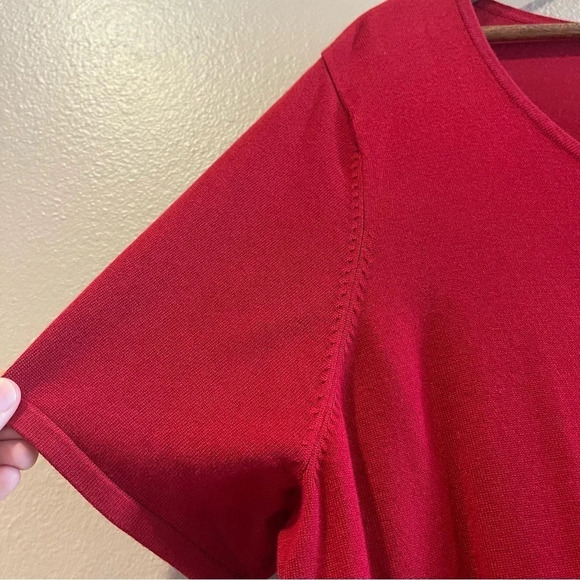 NWOT‎ Whisper Knit by Louis Dell Olio Red Short Sleeve Knit Top 2X - Picture 6 of 6